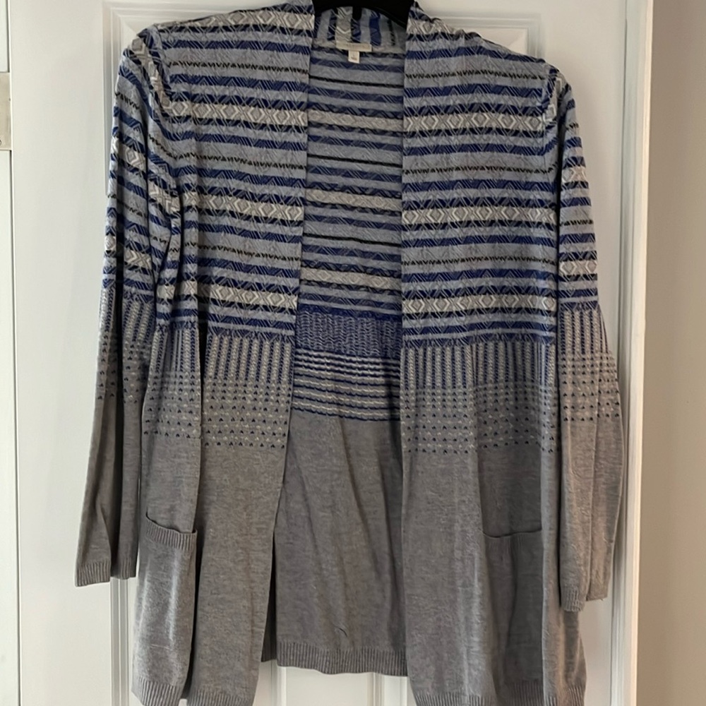 Blue and gray sweater cover